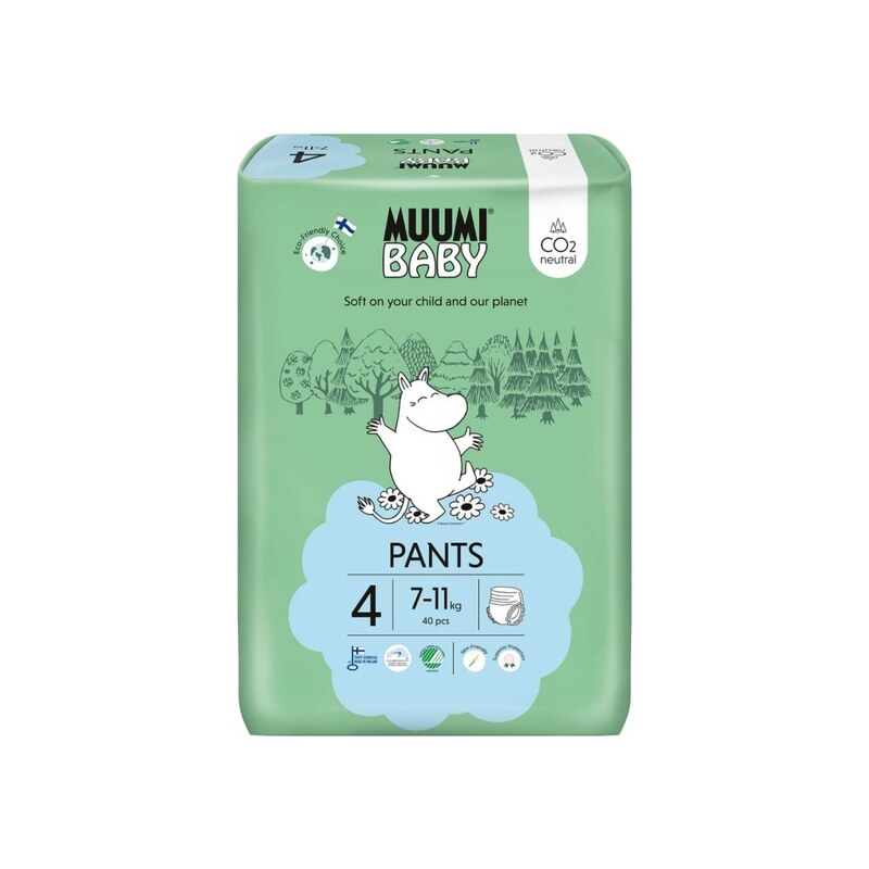 Muumi Baby Pants 4 Maxi 7-11 kg (40 ks), kalhotkové eko pleny