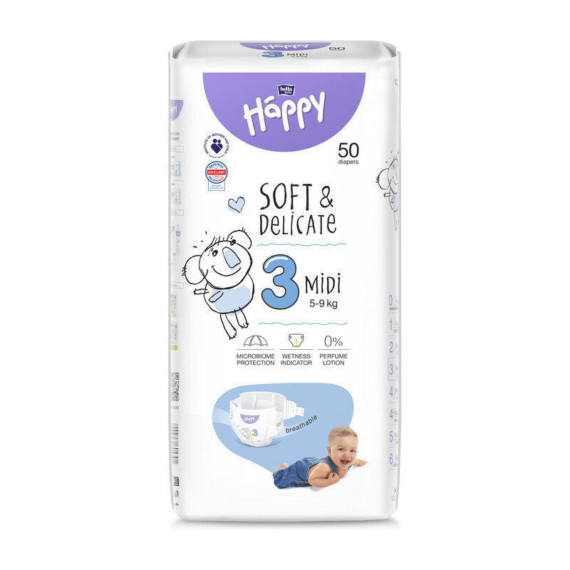 Bella Happy 3 MIDI 5-9kg, 50ks