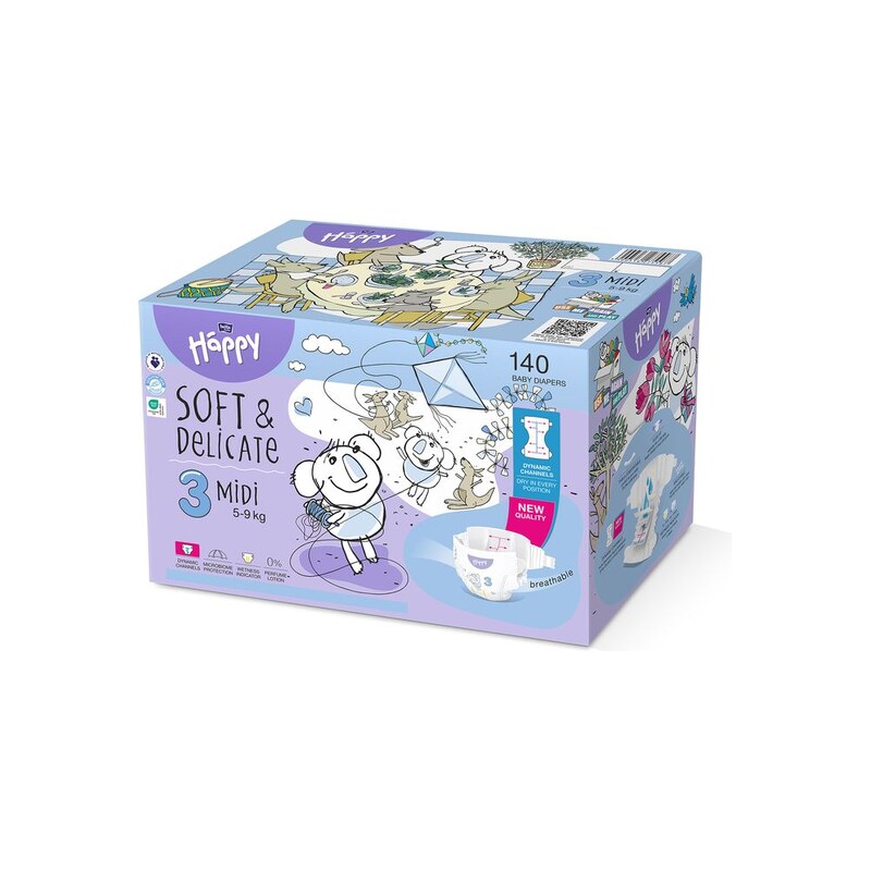 Bella Happy 3 Midi 5-9kg, 140ks TOY BOX