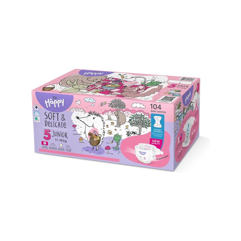 Bella Happy 5 Junior 11-18kg, 104ks TOY BOX