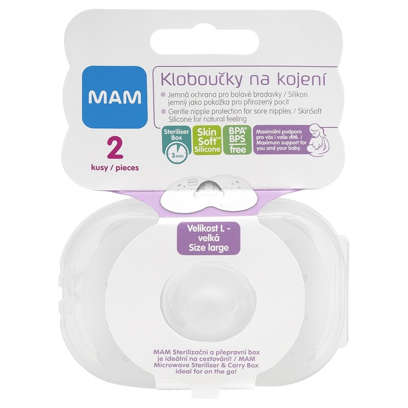 MAM Prsní kloboučky L (23mm), 2ks