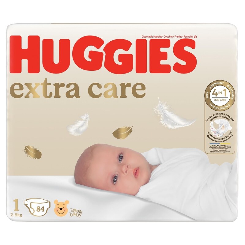 HUGGIES Extra Care 1, 2-5 kg, 84 ks