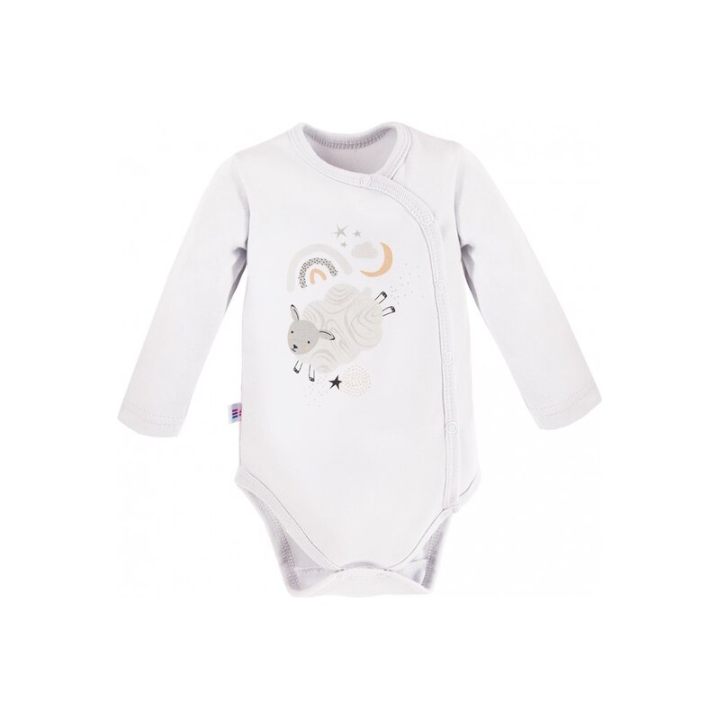 Eevi Body rozepínací s dlouhým rukávem MELLOW bílé - 68