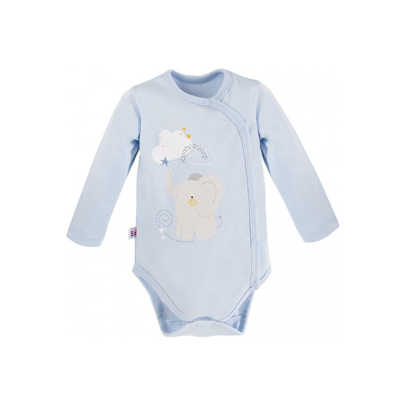 Eevi Body rozepínací s dlouhým rukávem MELLOW modré - 68