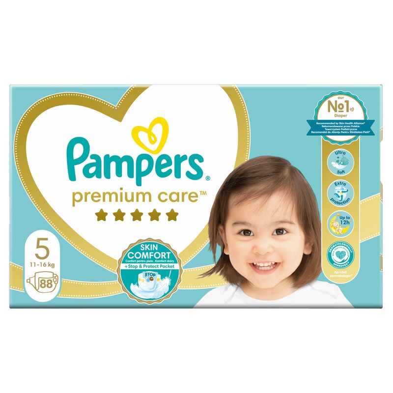 Pampers Premium care 5, 88ks, 11-16kg