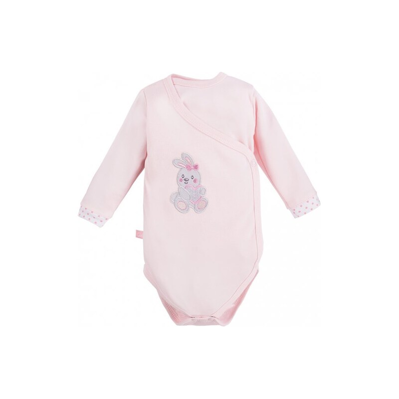 Eevi Body rozepínací s dlouhým rukávem NEWBORN růžové - 62