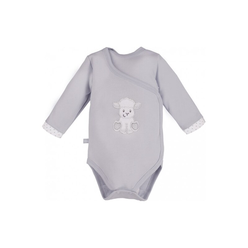 Eevi Body rozepínací s dlouhým rukávem NEWBORN šedé - 50