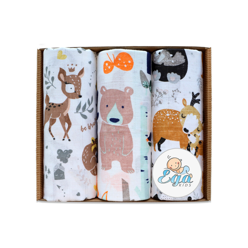 Ega Kids TETRA pleny LUX (3ks) - hnědé