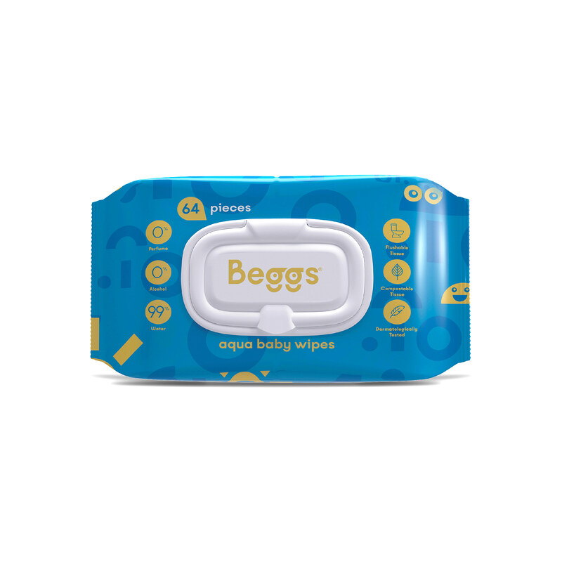 Beggs vlhčené splachovatelné ubrousky 64ks