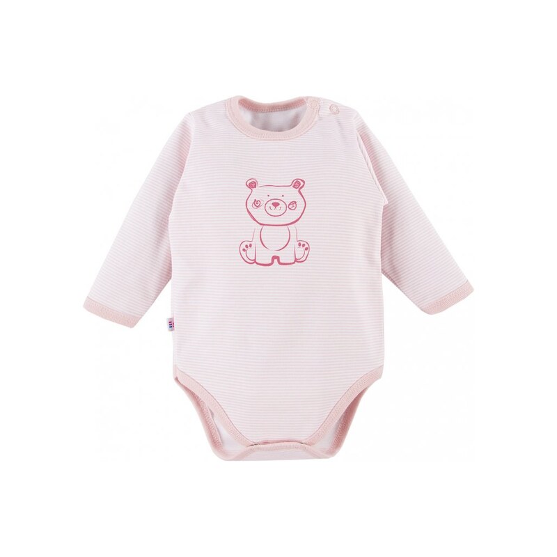 Eevi Body s dlouhým rukávem BIG BEAR růžové - 80