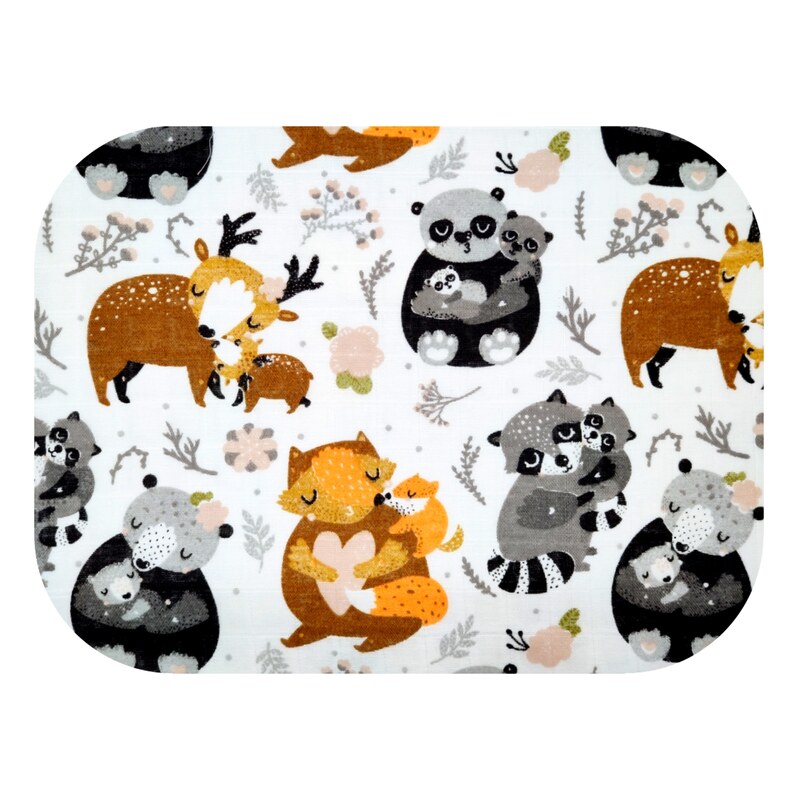 Ega Kids Mušelínová zavinovačka 120x120cm - lesní rodina