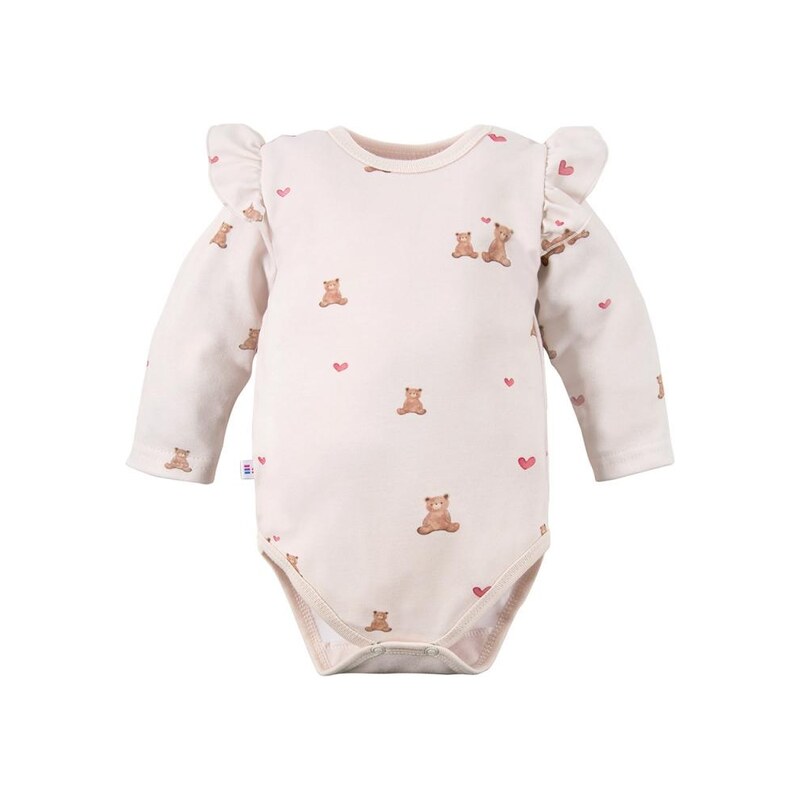 Eevi Body s dlouhým rukávem Hearts&Bears ecru - 80