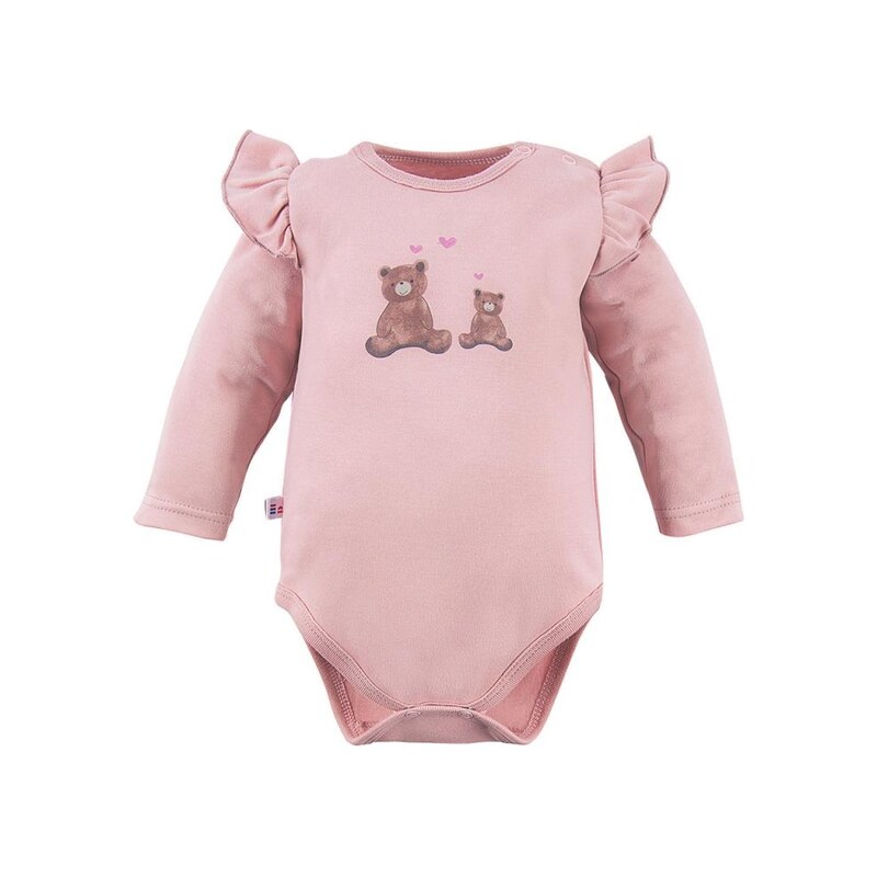 Eevi Body s dlouhým rukávem Hearts&Bears růžové - 92