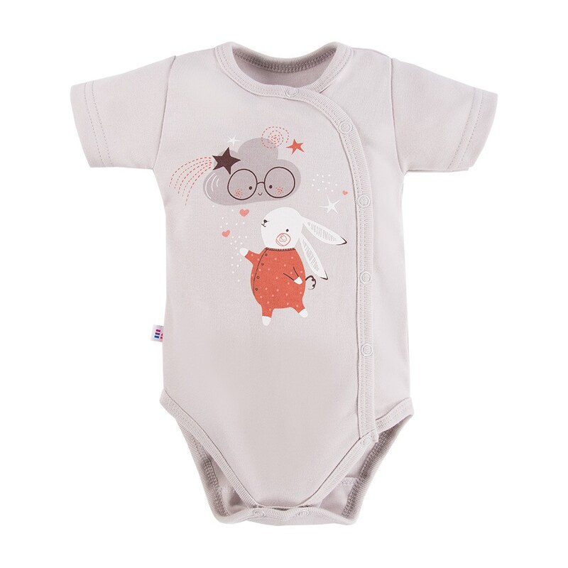 Eevi Body rozepínací s krátkým rukávem MELLOW šedé - 50