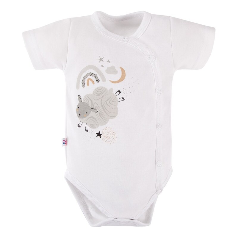 Eevi Body rozepínací s krátkým rukávem MELLOW bílé - 50