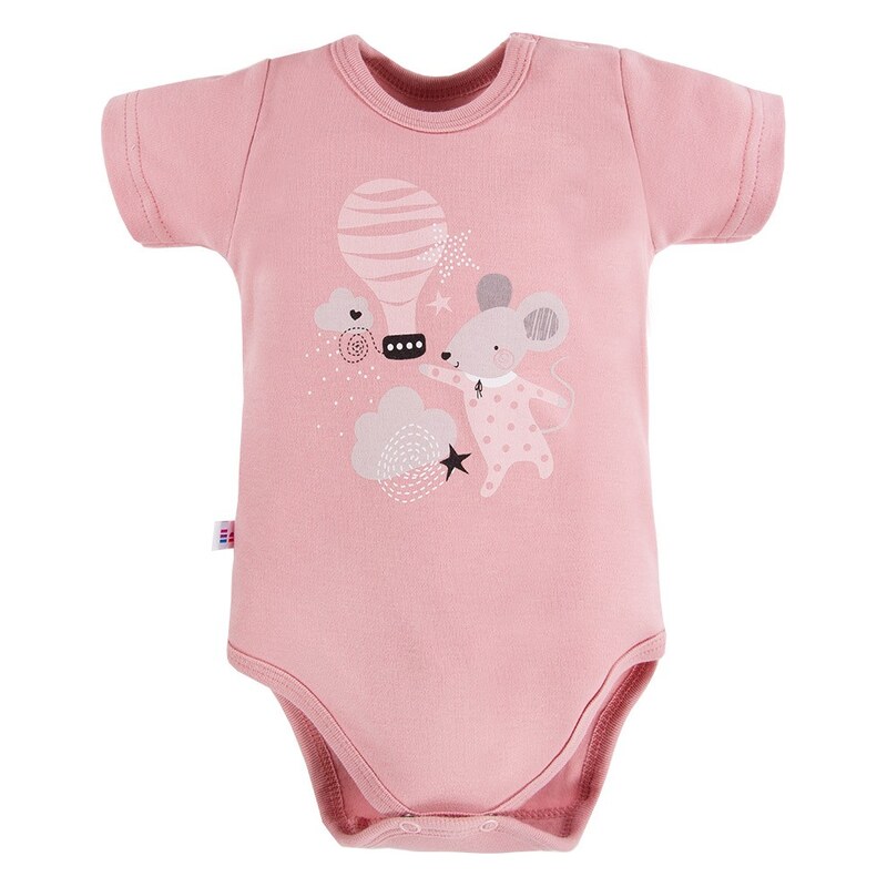 Eevi Body s krátkým rukávem MELLOW růžové - 74