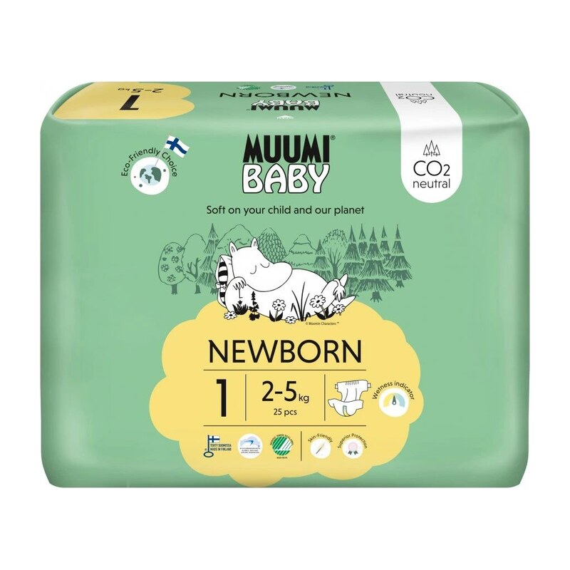 Muumi Baby Moomin Baby 1 Newborn 2–5 kg (25 ks), eko pleny