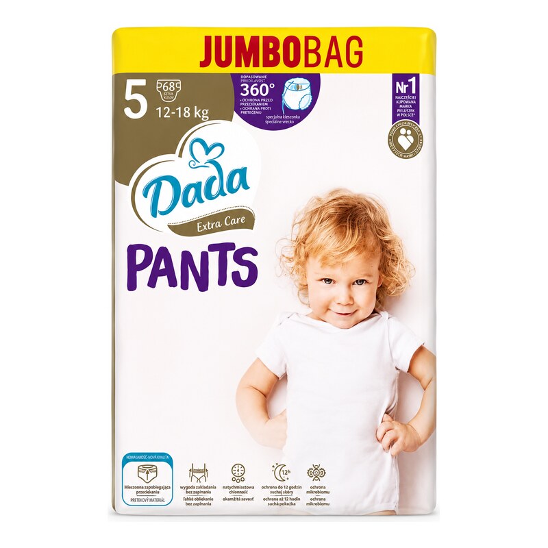 Dada JUMBOBAG extra care PANTS 5, 12-18kg, 68ks