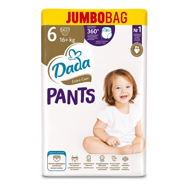 Dada JUMBOBAG extra care PANTS 6, 16+kg, 62ks