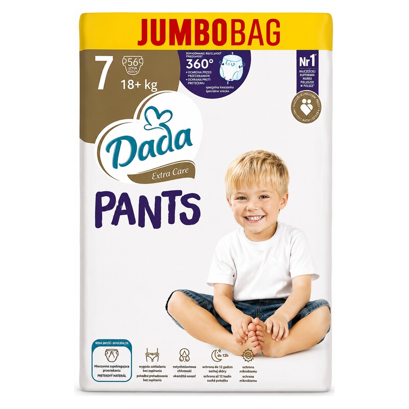 Dada JUMBOBAG extra care PANTS 7 XXL, 18+kg, 56ks