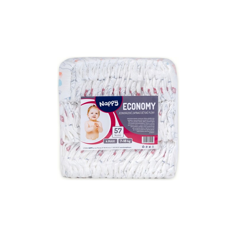 NAPPY Economy 4 Maxi 7-18 kg, 57ks