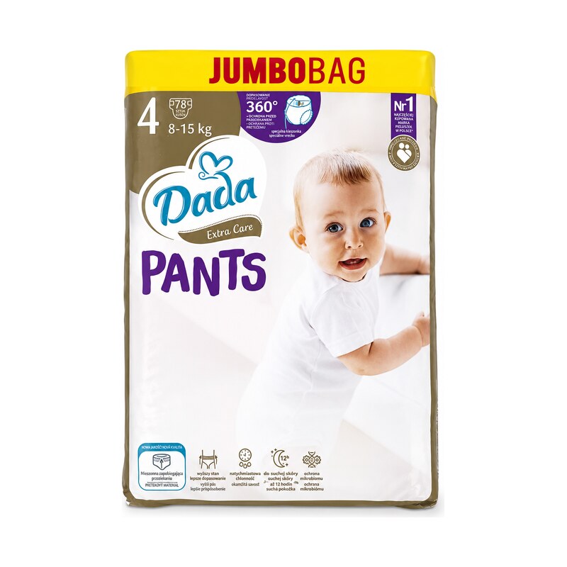 Dada JUMBOBAG extra care PANTS 4, 8-15kg, 78ks