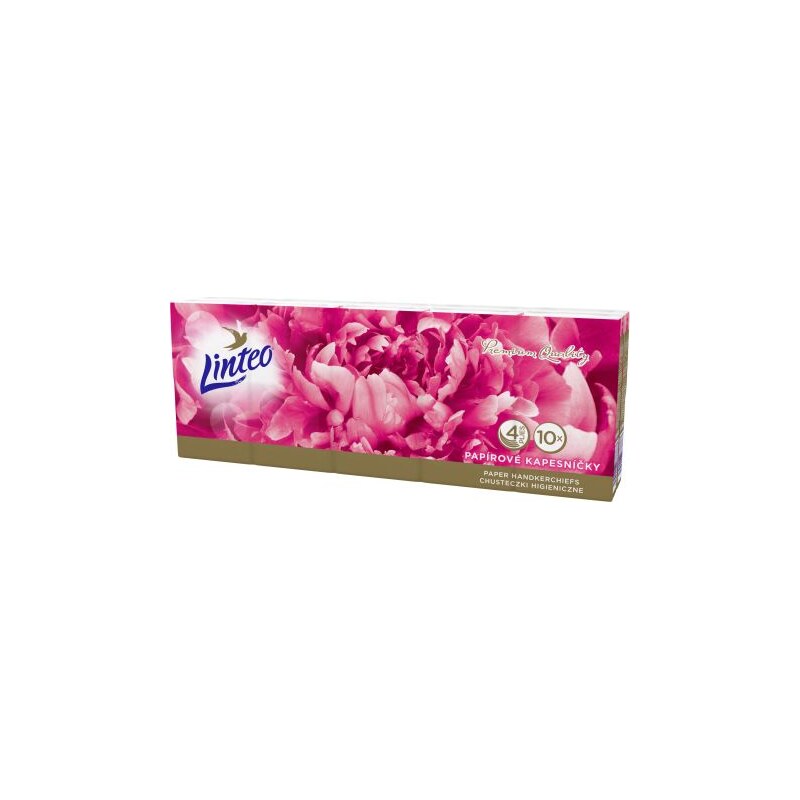 Linteo Papírové kapesníky 4-vrstvé 10x10ks