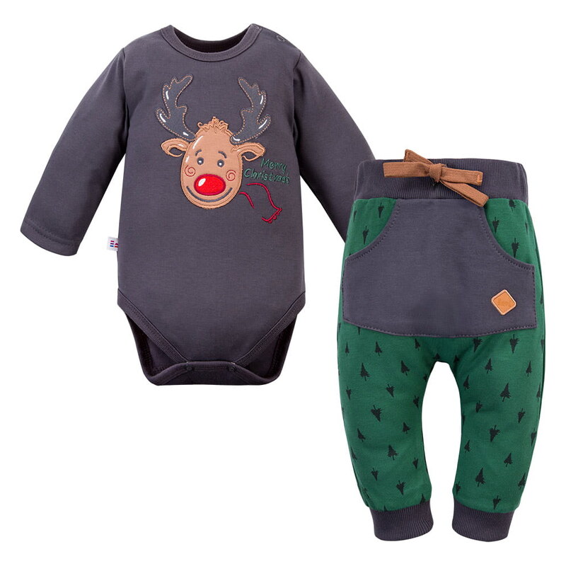 Eevi Kojenecká souprava Hi Reindeer zelená - 80