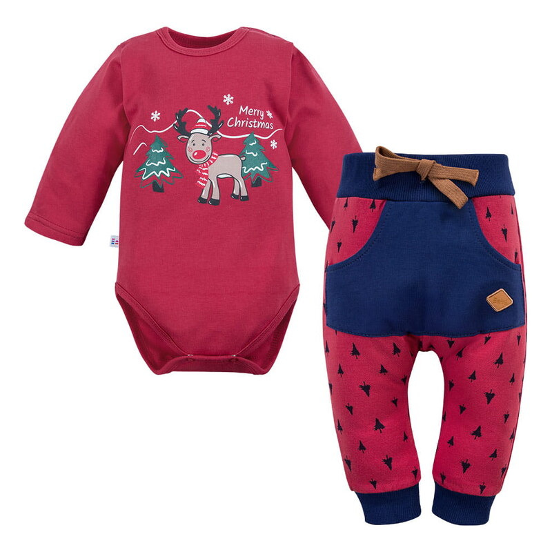 Eevi Kojenecká souprava Hi Reindeer bordó - 74