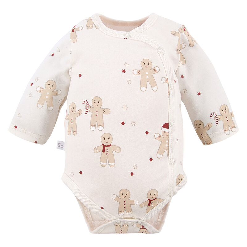Eevi Body rozepínací s dlouhým rukávem My First Christmas ecru -