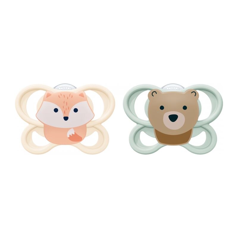 NUK Perfect Match Air Dudlík FOX/BEAR 0-2m (2ks box)