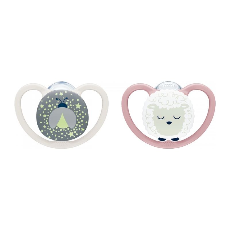 NUK Perfect Match Air Night Dudlík FIREFLY/SHEEP 0-6m (2ks)