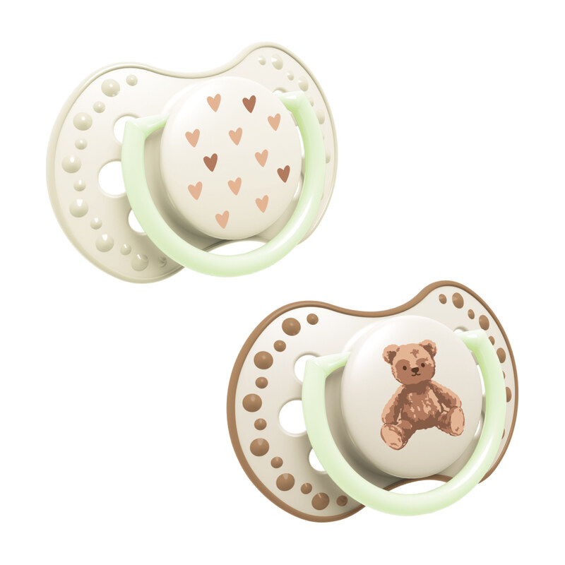 LOVI Dudlík svítící silikonový dynamický TEDDY LOVE 0-6m (2ks)