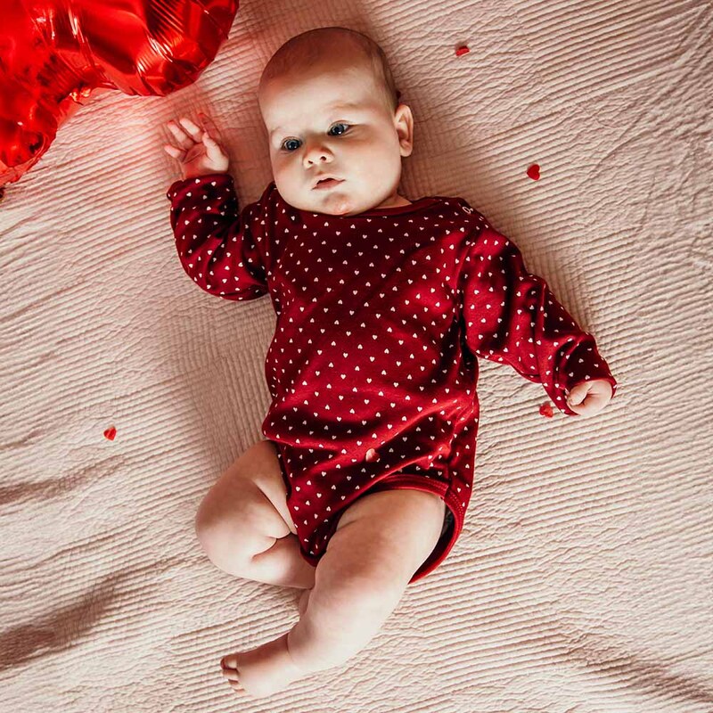 Eevi Body s dlouhým rukávem LOVE bordó - 86