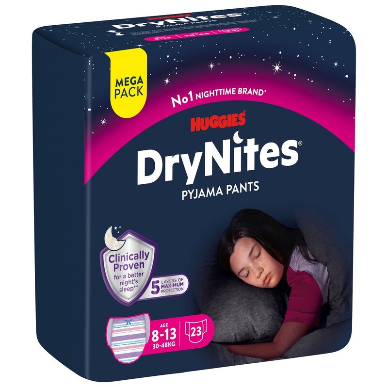 Huggies DryNites Girls Large, 30-48 kg, 23ks
