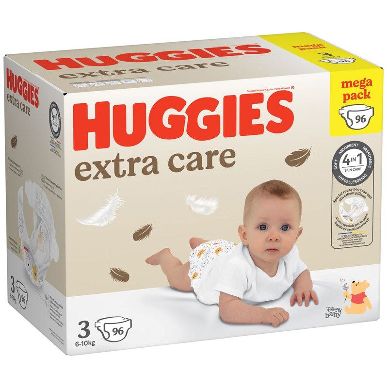 HUGGIES Extra care 3, 6-10 kg, 96ks