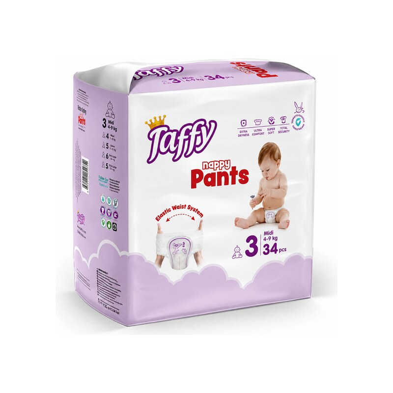 Taffy Nappy Pants 3 MIDI 4-9 kg, 34ks