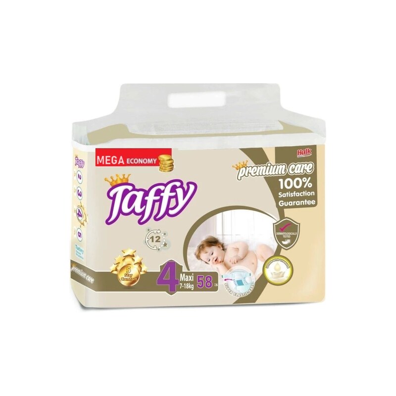 Taffy Premium Care vel. 4 MAXI 7-18kg, 58ks MEGA PACK