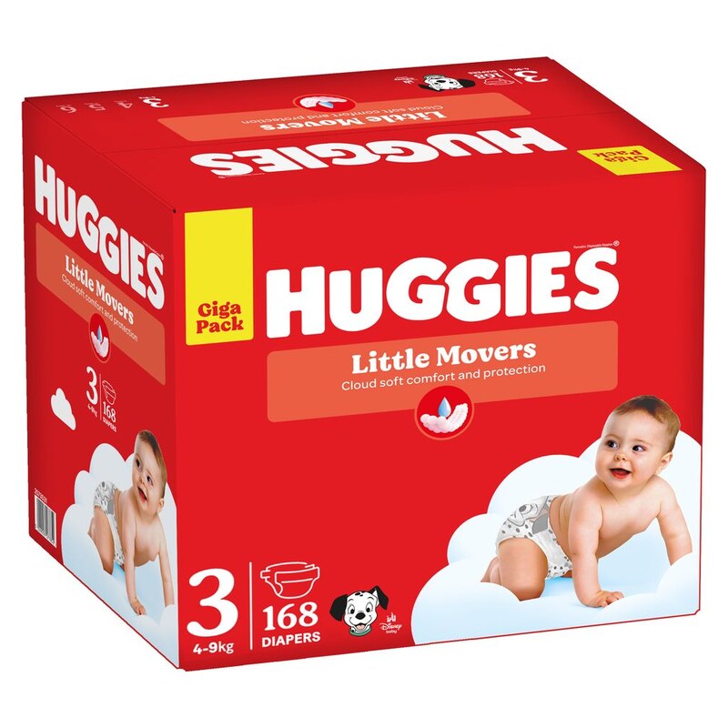 Huggies Little Movers 3, 4-9 kg, 168ks