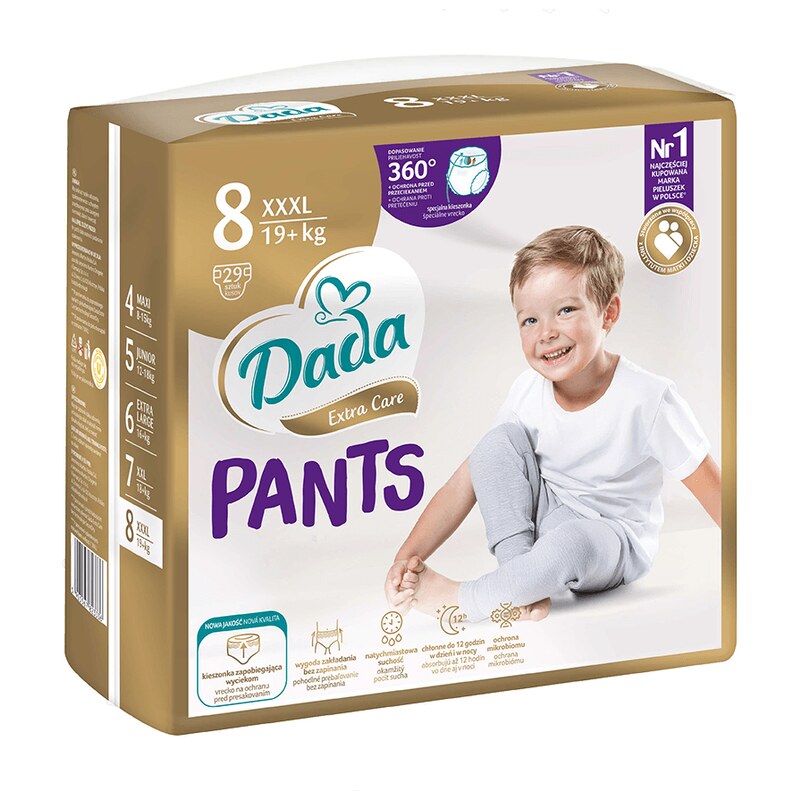 Dada extra care PANTS 8 XXXL, 19+kg, 29ks
