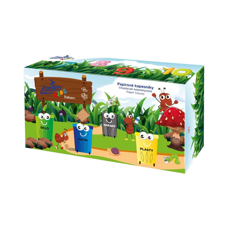 Linteo Kids papírové kapesníčky 3-vrstvé 90ks