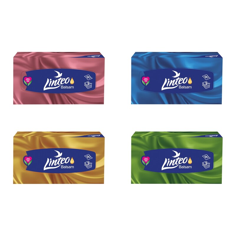 Linteo papírové kapesníky 3-vrstvé 90ks