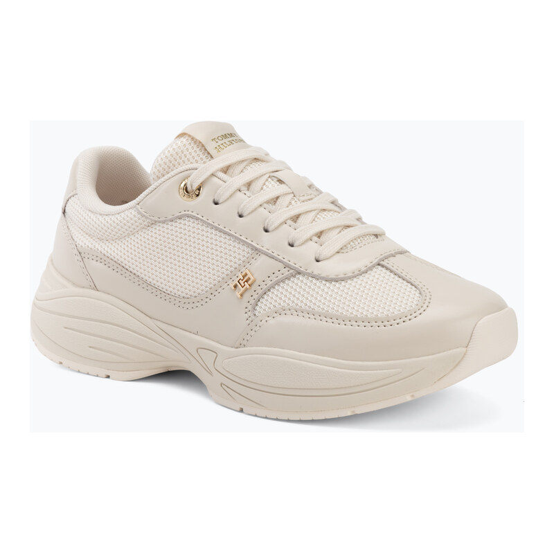 Dámské boty Tommy Hilfiger ModernRunner Shiny Leather soft cream