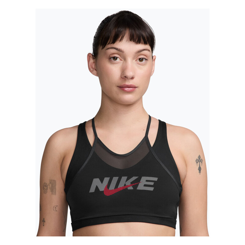 Sportovní podprsenka Nike One black/smoke grey/university red