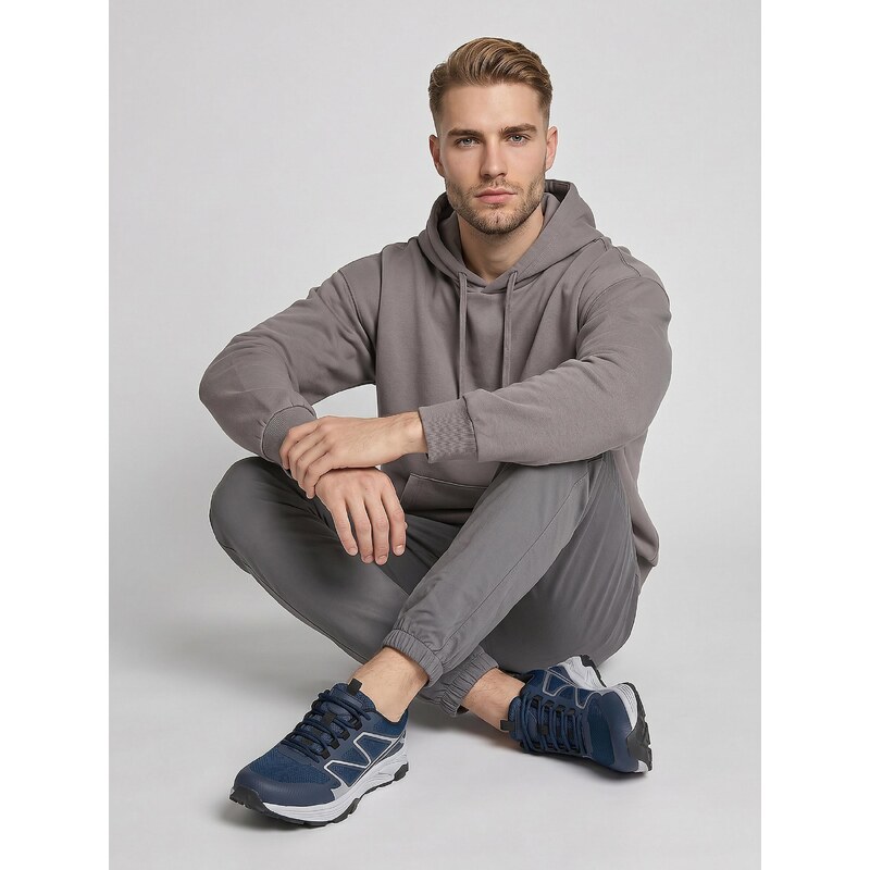 Sinsay - Bavlněné kalhoty Jogger - šedá
