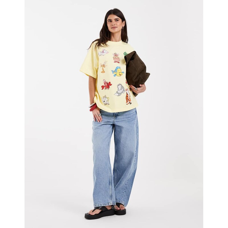 ASOS DESIGN Disney oversized t-shirt with print in buttermilk