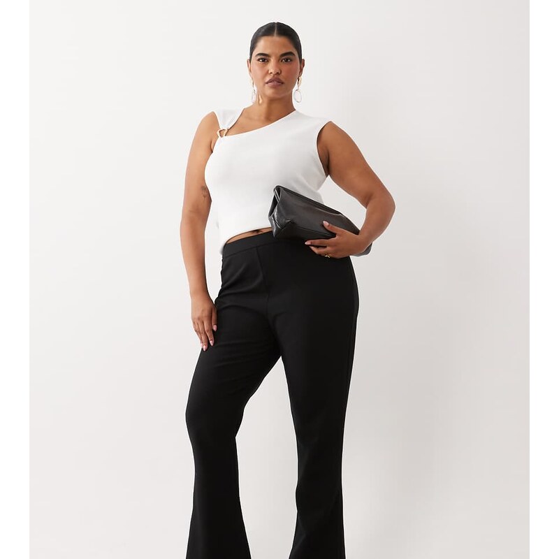 ASOS LUXE Curve tailored flared trouser in black