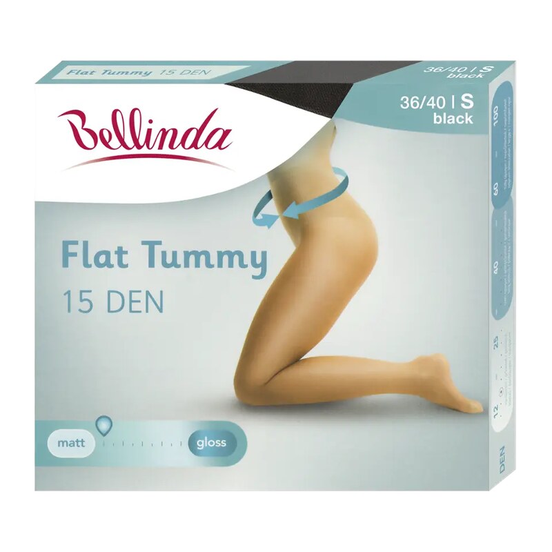 Bellinda Punčochové kalhoty Flat Tummy Černé vel. S