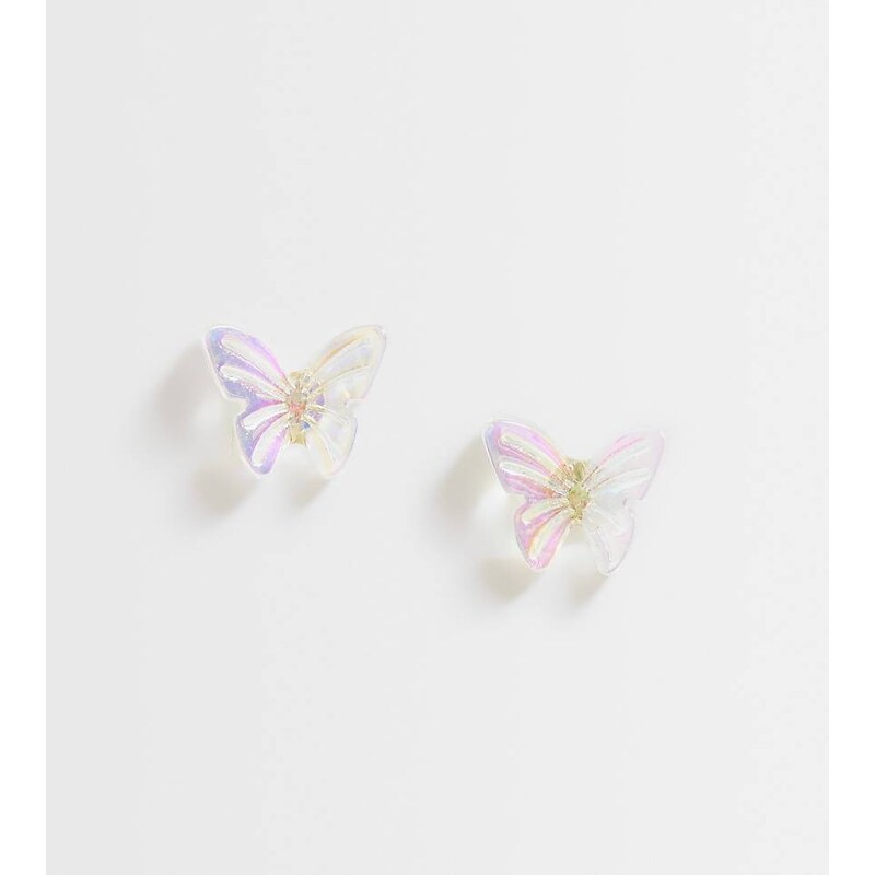 Kingsley Ryan acrylic butter fly stud in 14ct gold plated brass