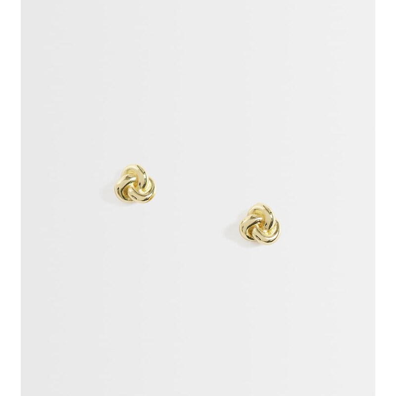 Kingsley Ryan knot stud in 14ct gold plated brass